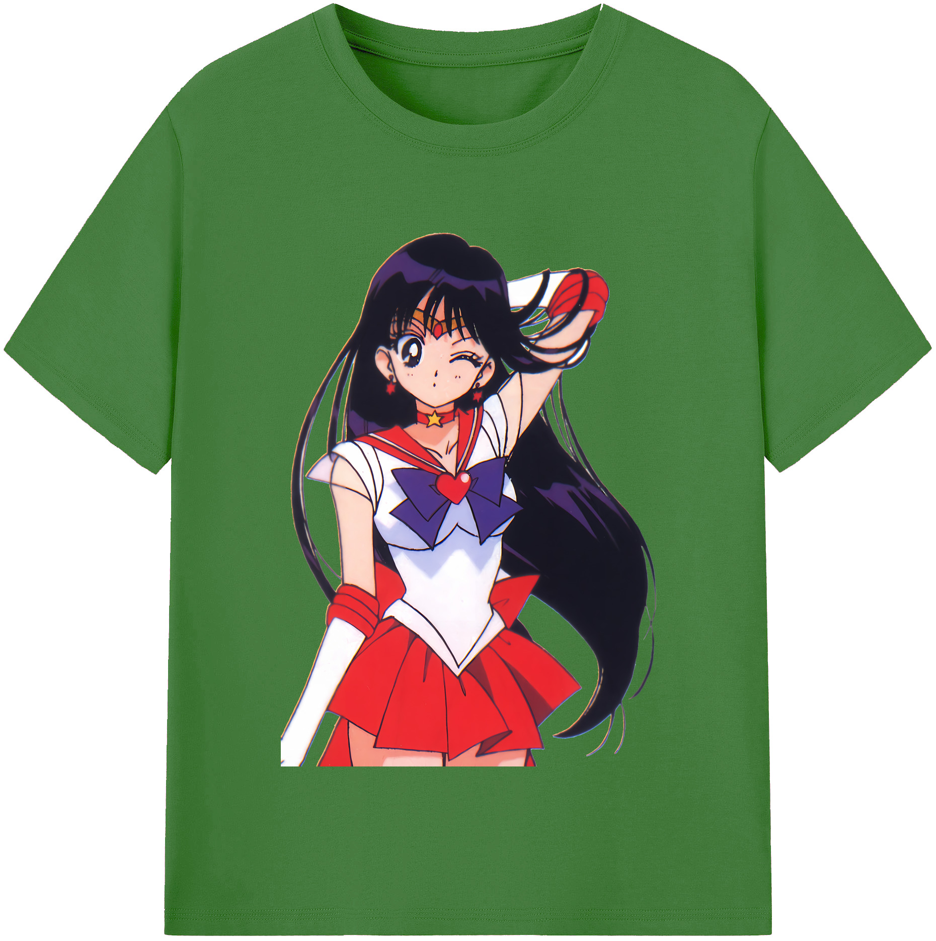 （画像用） 美少女戦士セーラームーン 火野レイ ひの レイ Sailor Moon Hino Rei （セーラーマーズ,Sailor Mars） レディースカジュアルプリントTシャツ（綿100％）